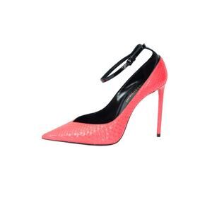 SAINT LAURENT Pink Leather Snakeskin Heels Size 36 US 6